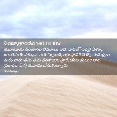 Picture 02 - సంఖ్యాకాండం 1:30 TELIRV - జెబూలూను సంతానం - Bible Verse Picture