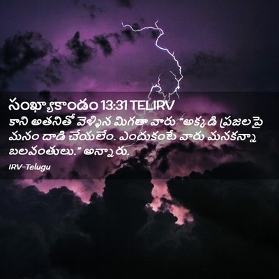 Picture 02 - సంఖ్యాకాండం 13:31 TELIRV - కాని అతనితో - Bible Verse Picture