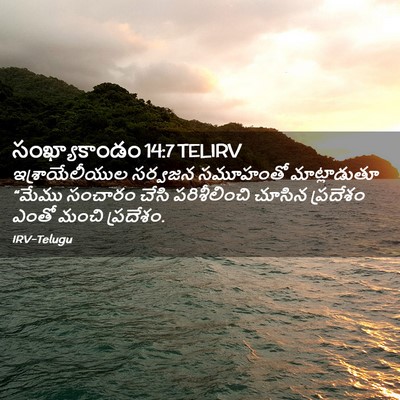 Picture 02 - సంఖ్యాకాండం 14:7 TELIRV - ఇశ్రాయేలీయుల - Bible Verse Picture