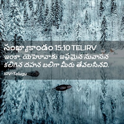 Picture 02 - సంఖ్యాకాండం 15:10 TELIRV - ఇంకా, యెహోవాకు - Bible Verse Picture