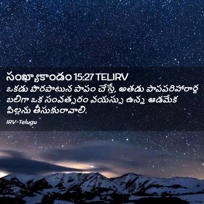 Picture 02 - సంఖ్యాకాండం 15:27 TELIRV - ఒకడు పొరపాటున - Bible Verse Picture