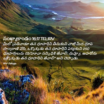 Picture 02 - సంఖ్యాకాండం 16:17 TELIRV - మీలో ప్రతివాడూ తన - Bible Verse Picture