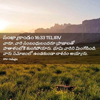 Picture 02 - సంఖ్యాకాండం 16:33 TELIRV - వారూ, వారి - Bible Verse Picture