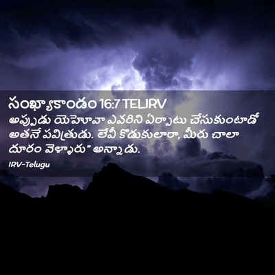 Picture 02 - సంఖ్యాకాండం 16:7 TELIRV - అప్పుడు యెహోవా - Bible Verse Picture