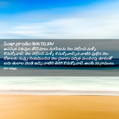 Picture 02 - సంఖ్యాకాండం 18:16 TELIRV - అపవిత్ర పశువుల - Bible Verse Picture