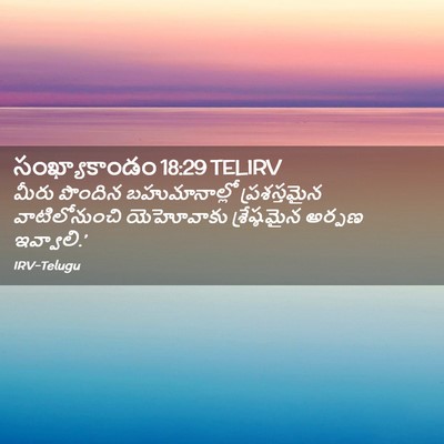 Picture 02 - సంఖ్యాకాండం 18:29 TELIRV - మీరు పొందిన - Bible Verse Picture