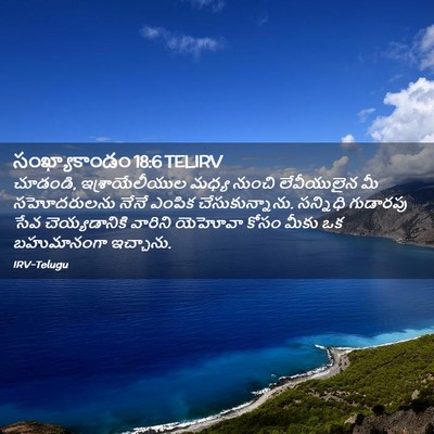 Picture 02 - సంఖ్యాకాండం 18:6 TELIRV - చూడండి, - Bible Verse Picture