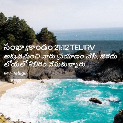 Picture 02 - సంఖ్యాకాండం 21:12 TELIRV - అక్కడనుంచి వారు - Bible Verse Picture