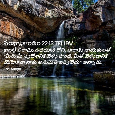 Picture 02 - సంఖ్యాకాండం 22:13 TELIRV - కాబట్టి బిలాము - Bible Verse Picture
