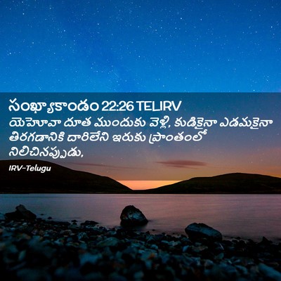 Picture 02 - సంఖ్యాకాండం 22:26 TELIRV - యెహోవా దూత - Bible Verse Picture