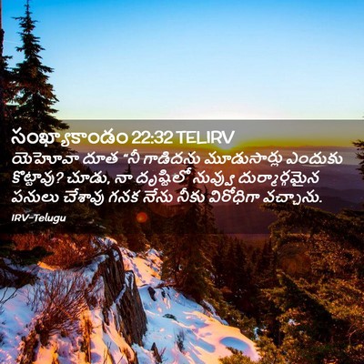 Picture 02 - సంఖ్యాకాండం 22:32 TELIRV - యెహోవా దూత “నీ - Bible Verse Picture