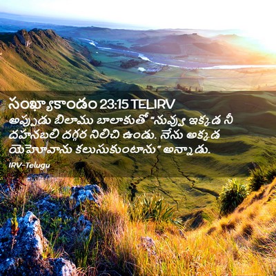 Picture 02 - సంఖ్యాకాండం 23:15 TELIRV - అప్పుడు బిలాము - Bible Verse Picture