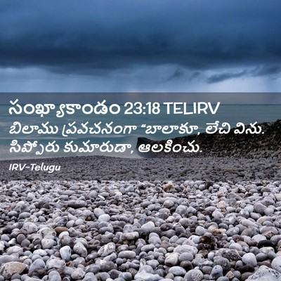 Picture 02 - సంఖ్యాకాండం 23:18 TELIRV - బిలాము ప్రవచనంగా - Bible Verse Picture