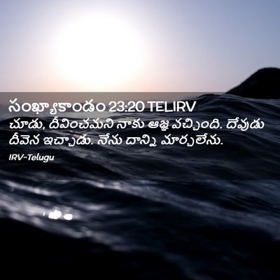 Picture 02 - సంఖ్యాకాండం 23:20 TELIRV - చూడు, దీవించమని - Bible Verse Picture