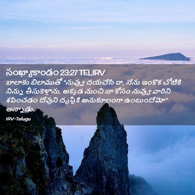 Picture 02 - సంఖ్యాకాండం 23:27 TELIRV - బాలాకు బిలాముతో - Bible Verse Picture