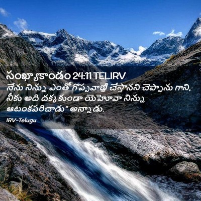 Picture 02 - సంఖ్యాకాండం 24:11 TELIRV - నేను నిన్ను ఎంతో - Bible Verse Picture