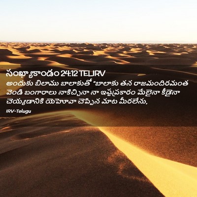 Picture 02 - సంఖ్యాకాండం 24:12 TELIRV - అందుకు బిలాము - Bible Verse Picture