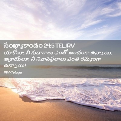 Picture 02 - సంఖ్యాకాండం 24:5 TELIRV - యాకోబూ, నీ - Bible Verse Picture