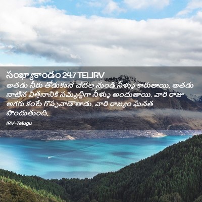 Picture 02 - సంఖ్యాకాండం 24:7 TELIRV - అతడు నీరు - Bible Verse Picture
