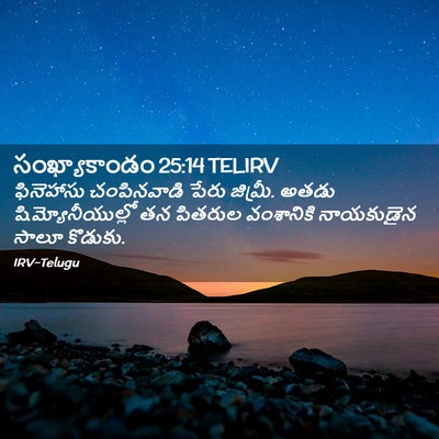 Picture 02 - సంఖ్యాకాండం 25:14 TELIRV - ఫినెహాసు - Bible Verse Picture