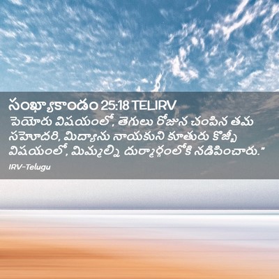 Picture 02 - సంఖ్యాకాండం 25:18 TELIRV - పెయోరు విషయంలో, - Bible Verse Picture