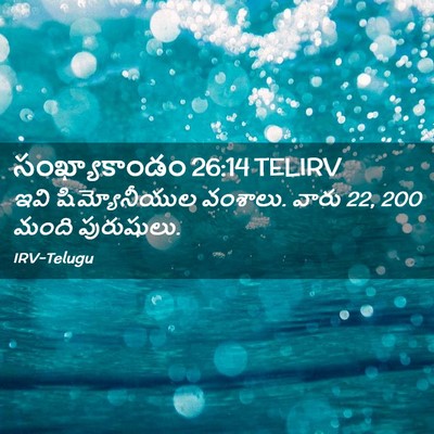Picture 02 - సంఖ్యాకాండం 26:14 TELIRV - ఇవి షిమ్యోనీయుల - Bible Verse Picture