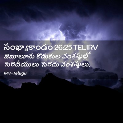 Picture 02 - సంఖ్యాకాండం 26:25 TELIRV - జెబూలూను కొడుకుల - Bible Verse Picture