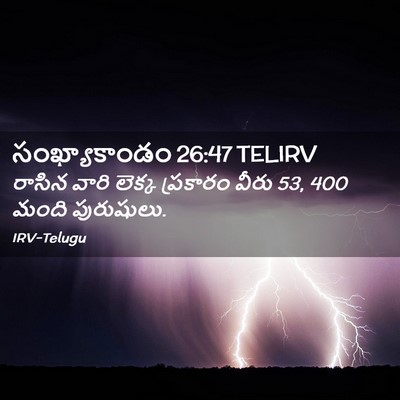 Picture 02 - సంఖ్యాకాండం 26:47 TELIRV - రాసిన వారి లెక్క - Bible Verse Picture