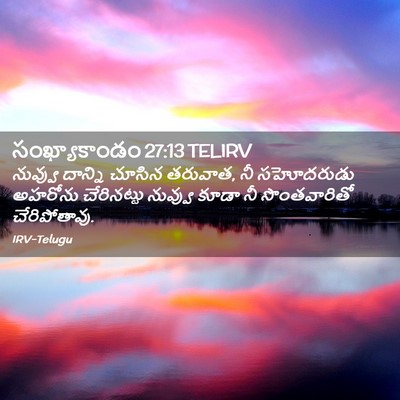 Picture 02 - సంఖ్యాకాండం 27:13 TELIRV - నువ్వు దాన్ని - Bible Verse Picture