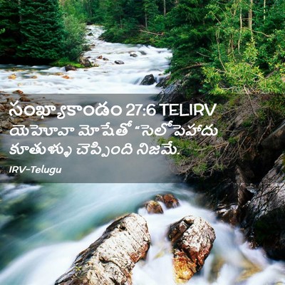 Picture 02 - సంఖ్యాకాండం 27:6 TELIRV - యెహోవా మోషేతో - Bible Verse Picture