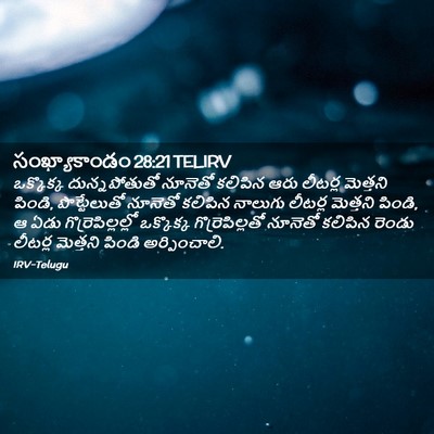 Picture 02 - సంఖ్యాకాండం 28:21 TELIRV - ఒక్కొక్క - Bible Verse Picture