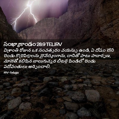 Picture 02 - సంఖ్యాకాండం 28:9 TELIRV - విశ్రాంతి రోజున - Bible Verse Picture