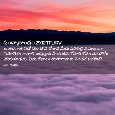 Picture 02 - సంఖ్యాకాండం 29:12 TELIRV - ఆ తరవాత ఏడో నెల 15 వ - Bible Verse Picture