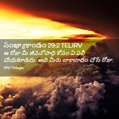Picture 02 - సంఖ్యాకాండం 29:2 TELIRV - ఆ రోజు మీ - Bible Verse Picture
