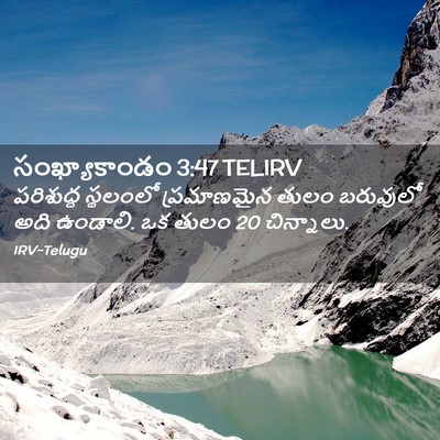 Picture 02 - సంఖ్యాకాండం 3:47 TELIRV - పరిశుద్ధ స్థలంలో - Bible Verse Picture