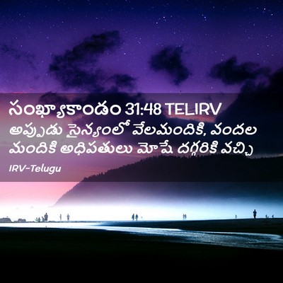 Picture 02 - సంఖ్యాకాండం 31:48 TELIRV - అప్పుడు సైన్యంలో - Bible Verse Picture
