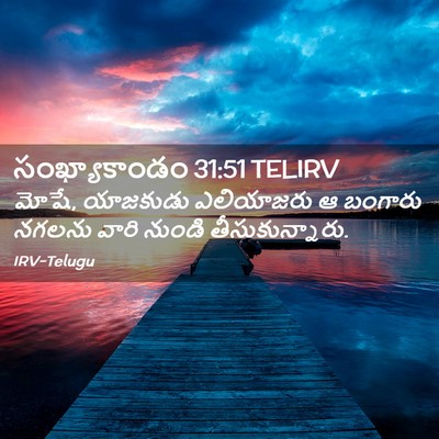 Picture 02 - సంఖ్యాకాండం 31:51 TELIRV - మోషే, యాజకుడు - Bible Verse Picture