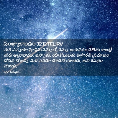 Picture 02 - సంఖ్యాకాండం 32:12 TELIRV - మరి ఎవ్వడూ - Bible Verse Picture