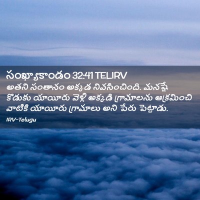 Picture 02 - సంఖ్యాకాండం 32:41 TELIRV - అతని సంతానం అక్కడ - Bible Verse Picture