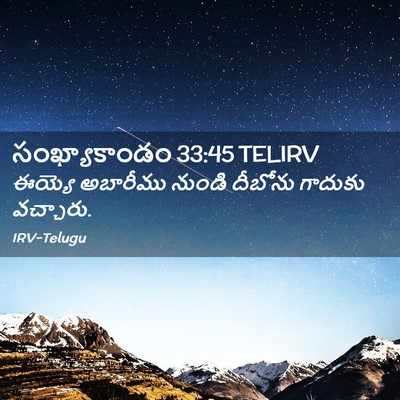 Picture 02 - సంఖ్యాకాండం 33:45 TELIRV - ఈయ్యె అబారీము - Bible Verse Picture