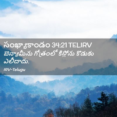 Picture 02 - సంఖ్యాకాండం 34:21 TELIRV - బెన్యామీను - Bible Verse Picture