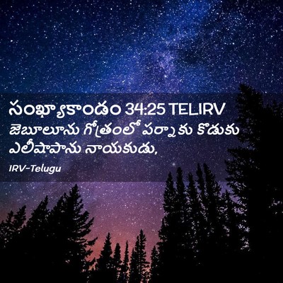Picture 02 - సంఖ్యాకాండం 34:25 TELIRV - జెబూలూను గోత్రంలో - Bible Verse Picture