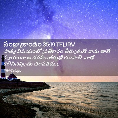 Picture 02 - సంఖ్యాకాండం 35:19 TELIRV - హత్య విషయంలో - Bible Verse Picture