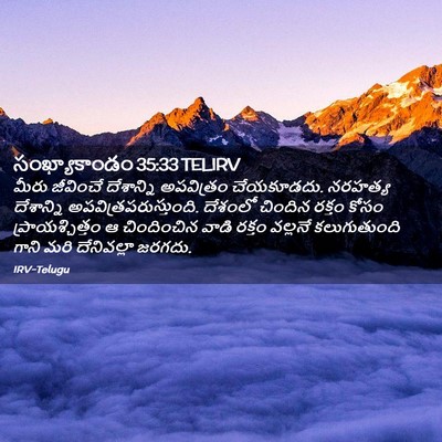 Picture 02 - సంఖ్యాకాండం 35:33 TELIRV - మీరు జీవించే - Bible Verse Picture