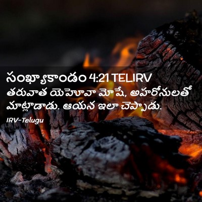Picture 02 - సంఖ్యాకాండం 4:21 TELIRV - తరువాత యెహోవా - Bible Verse Picture