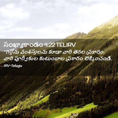 Picture 02 - సంఖ్యాకాండం 4:22 TELIRV - “గెర్షోను - Bible Verse Picture