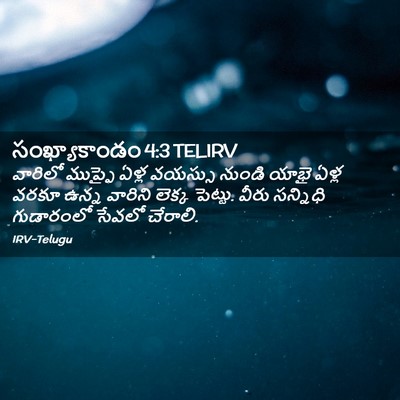 Picture 02 - సంఖ్యాకాండం 4:3 TELIRV - వారిలో ముప్ఫై - Bible Verse Picture