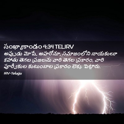 Picture 02 - సంఖ్యాకాండం 4:34 TELIRV - అప్పుడు మోషే, - Bible Verse Picture