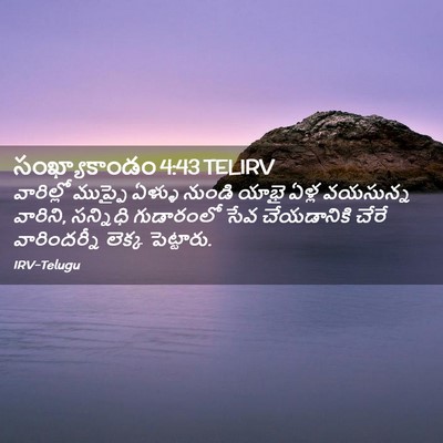 Picture 02 - సంఖ్యాకాండం 4:43 TELIRV - వారిల్లో ముప్ఫై - Bible Verse Picture
