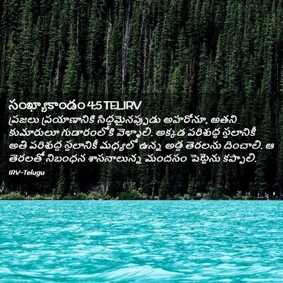 Picture 02 - సంఖ్యాకాండం 4:5 TELIRV - ప్రజలు - Bible Verse Picture